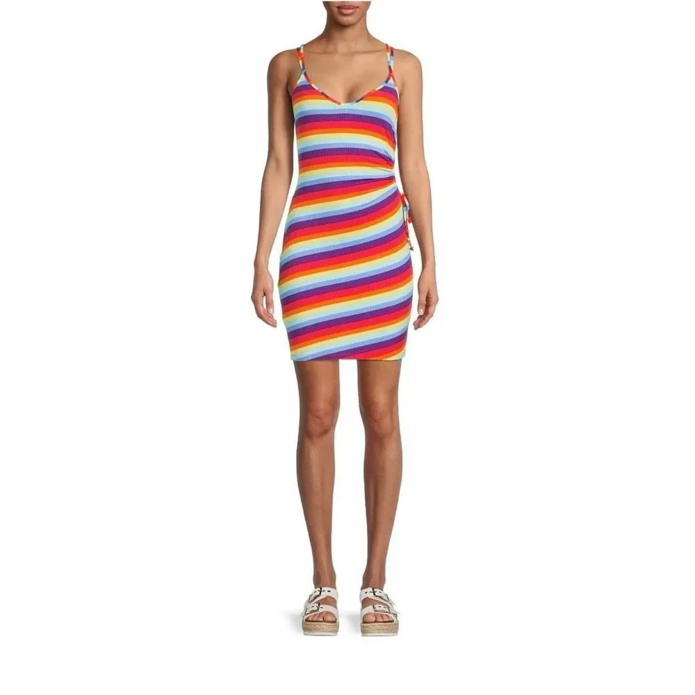 Madden NYC Women's Juniors Double Strap Ruched Front Mini‎ Dress